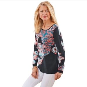 Soft Surroundings Seeds of Spring Floral Sweater